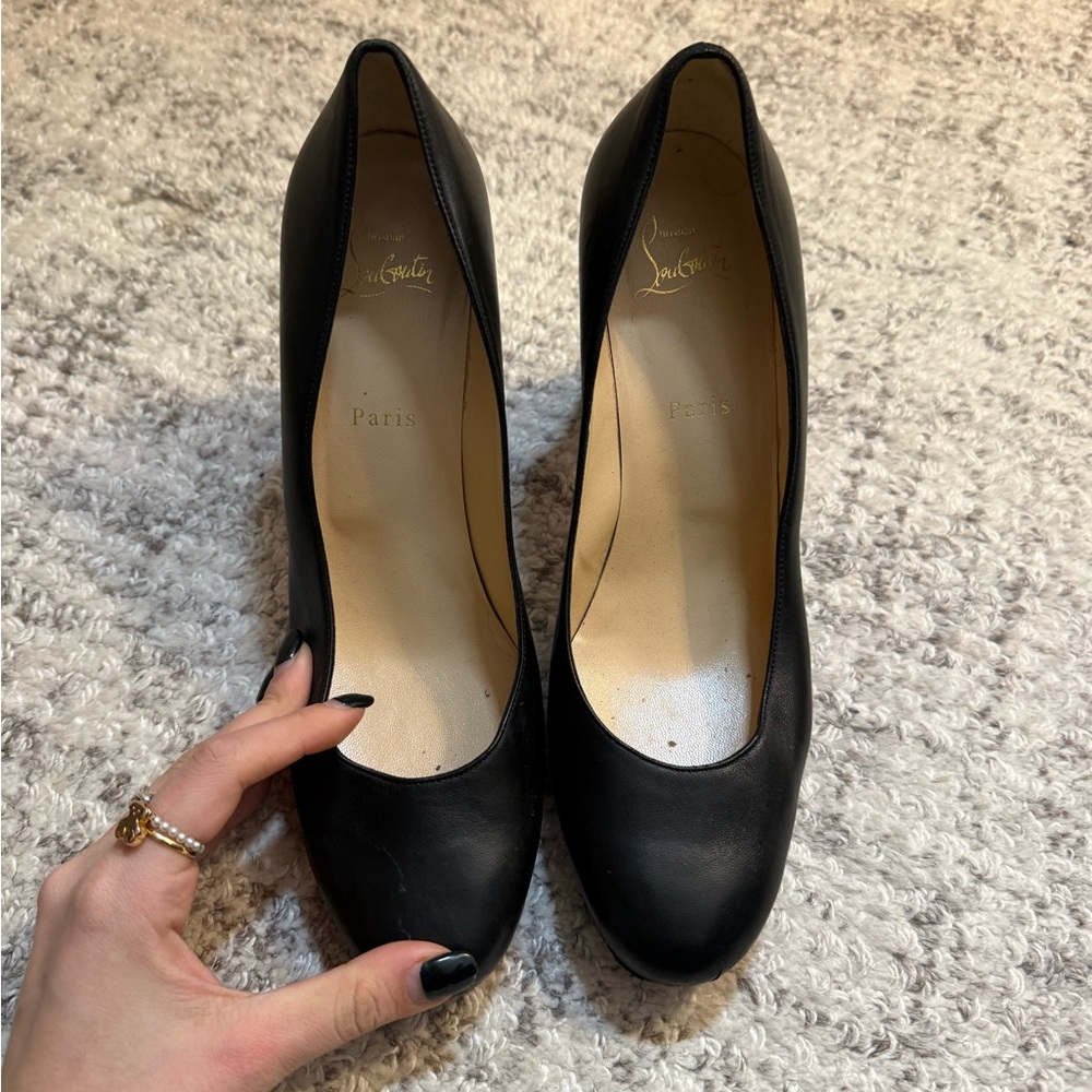 Christian Louboutin Black Leather Heels